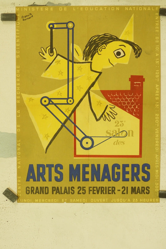 AFFICHE ARTS MÉNAGERS, FRANCIS BERNARD, GRAND PALAIS POSTER ORIGINAL (40X60)