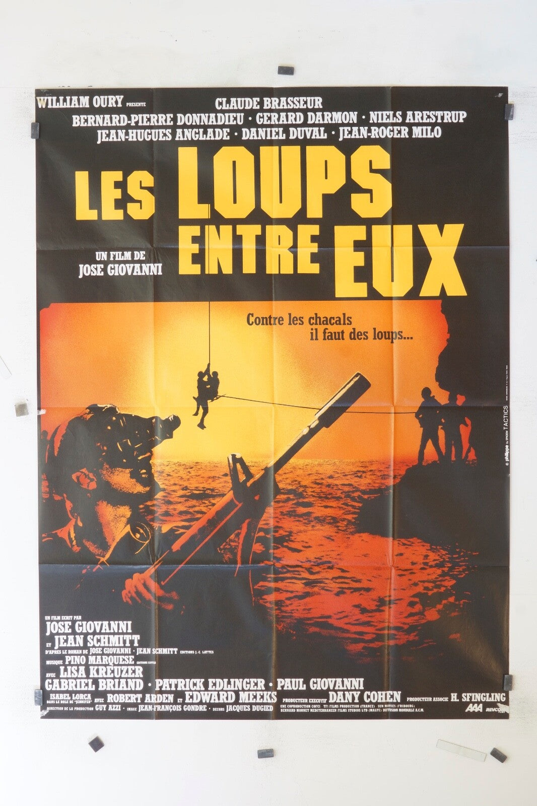 LES LOUPS ENTRE EUX CLAUDE BRASSEUR MOVIE POSTER ORIGINAL 120x160