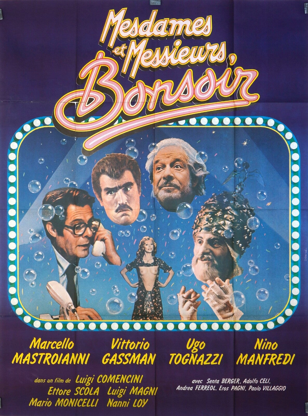 MESDAMES ET MESSIEURS BONSOIR MARCELLO MASTROIANNI MOVIE POSTER ORIGINAL 120x160