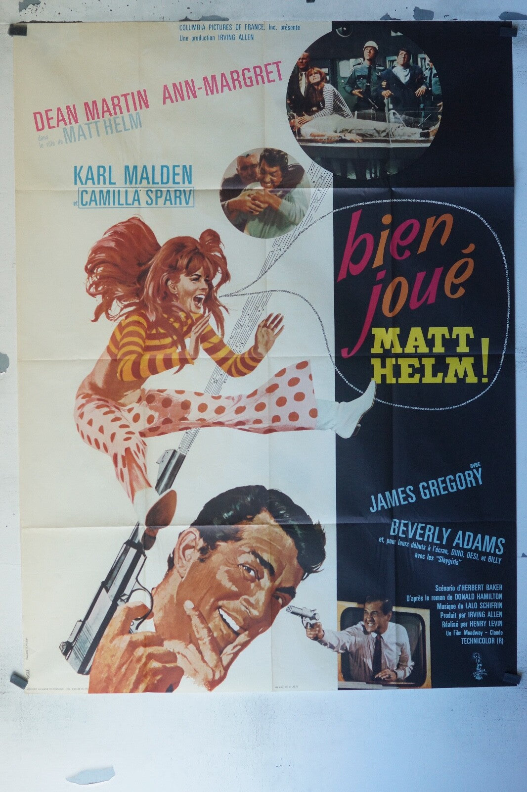 BIEN JOUÉ MATT HELM MOVIE POSTER ORIGINAL 120x160 DEAN MARTIN