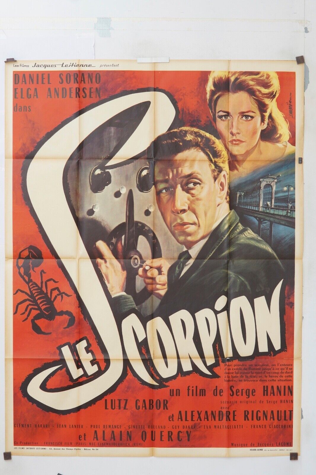 LE SCORPION MOVIE POSTER ORIGINAL 120x160 DALIAH LAVI