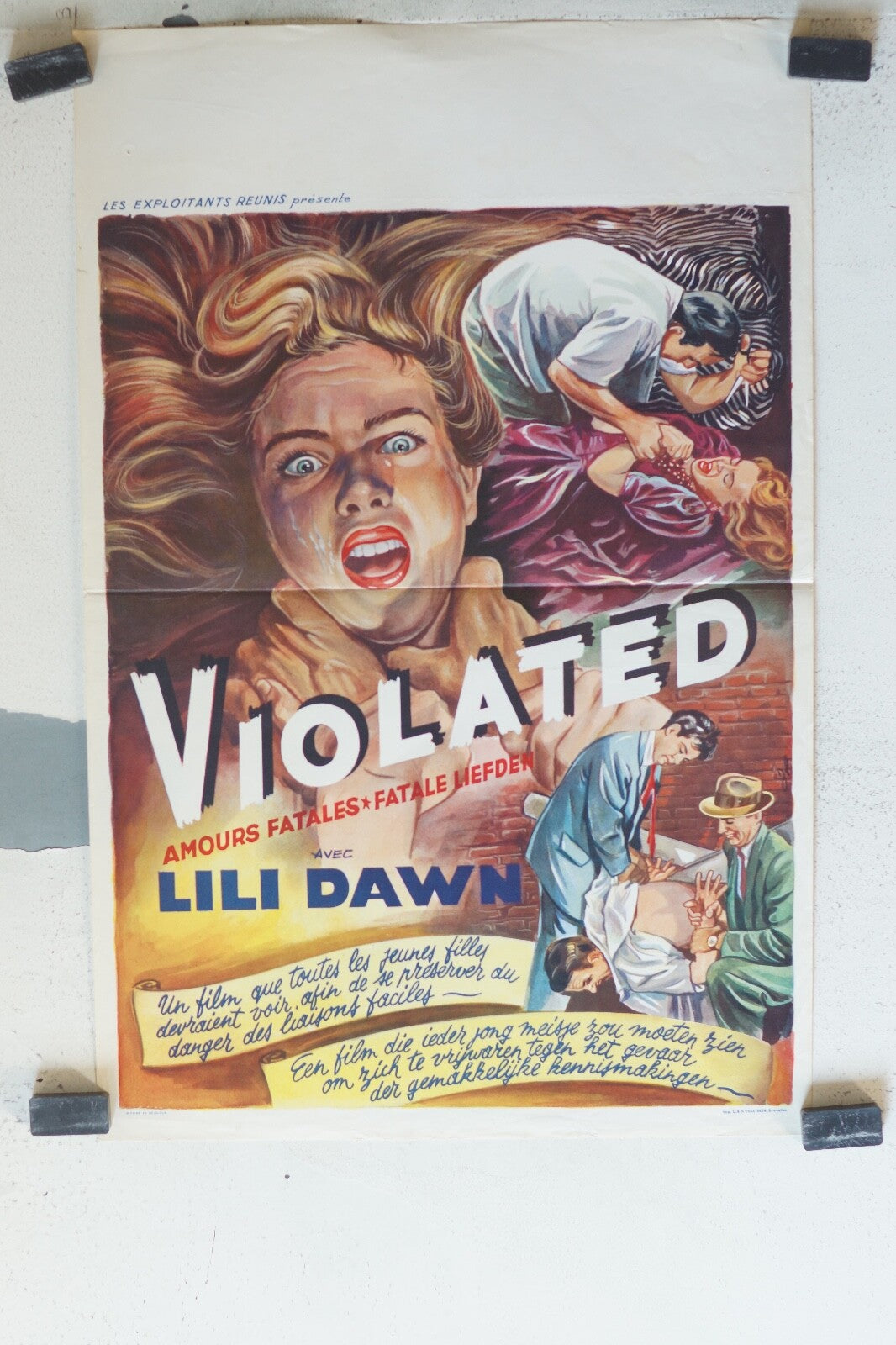 VIOLATED (belge) MOVIE POSTER ORIGINAL 55x36 William Mishkin 