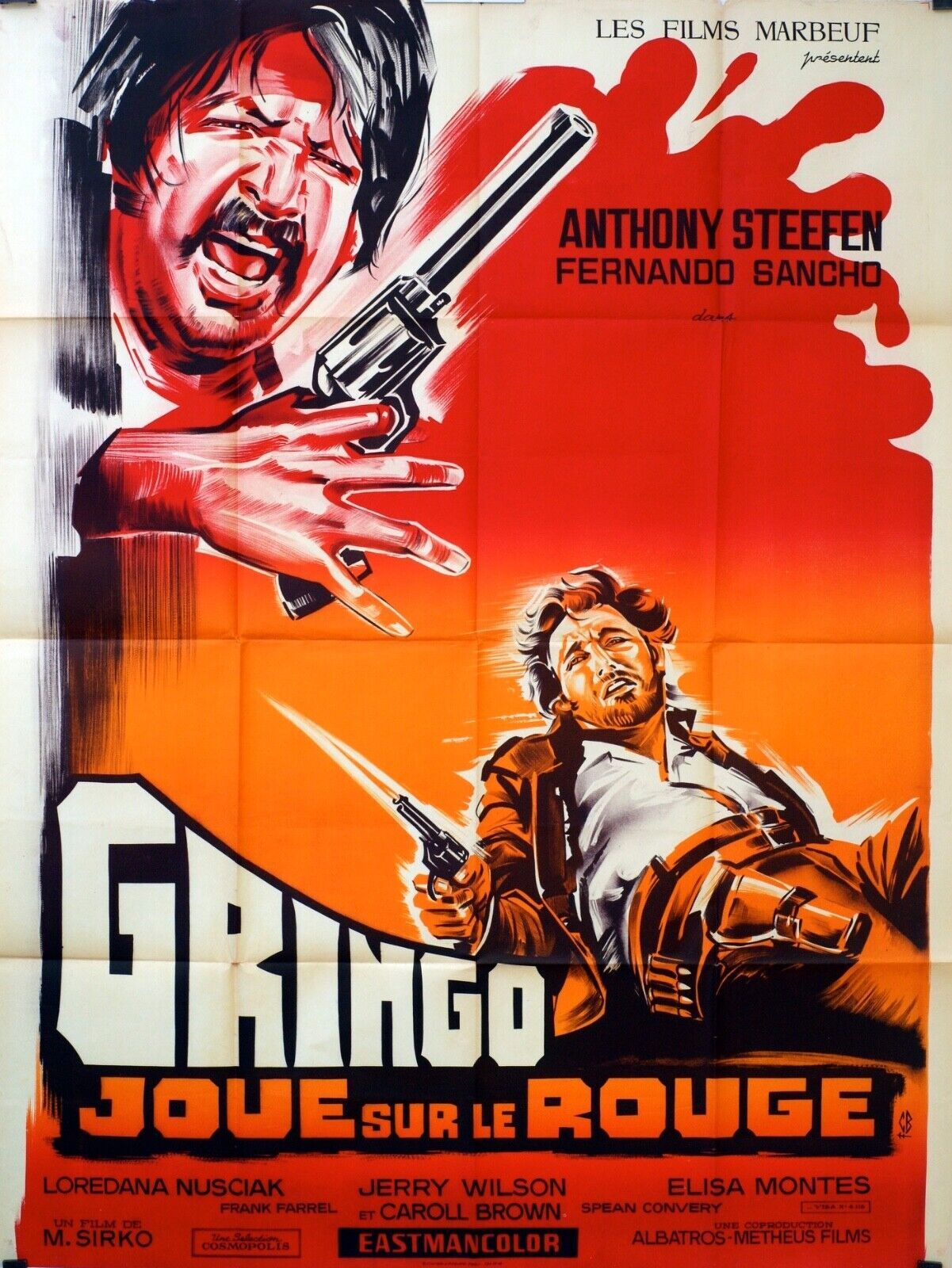 GRINGO JOUE SUR LE ROUGE POSTER ORIGINAL 120x160 ANTHONY STEEFEN