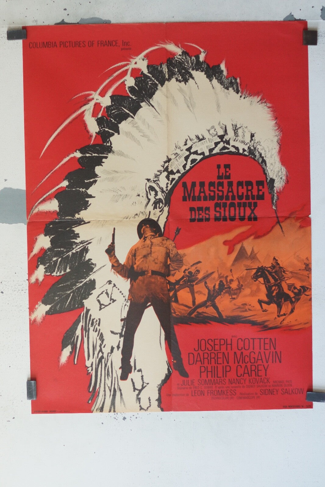 LE MASSACRE DES SIOUX MOVIE POSTER ORIGINAL (60X80) JOSEPH COTTEN