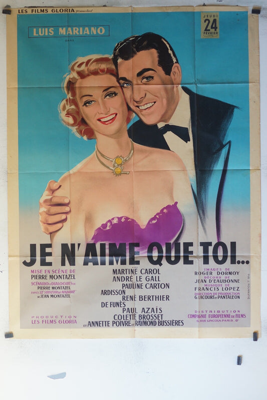 JE N’AIME QUE TOI .. MOVIE POSTER ORIGINAL120x160  Martine Carol