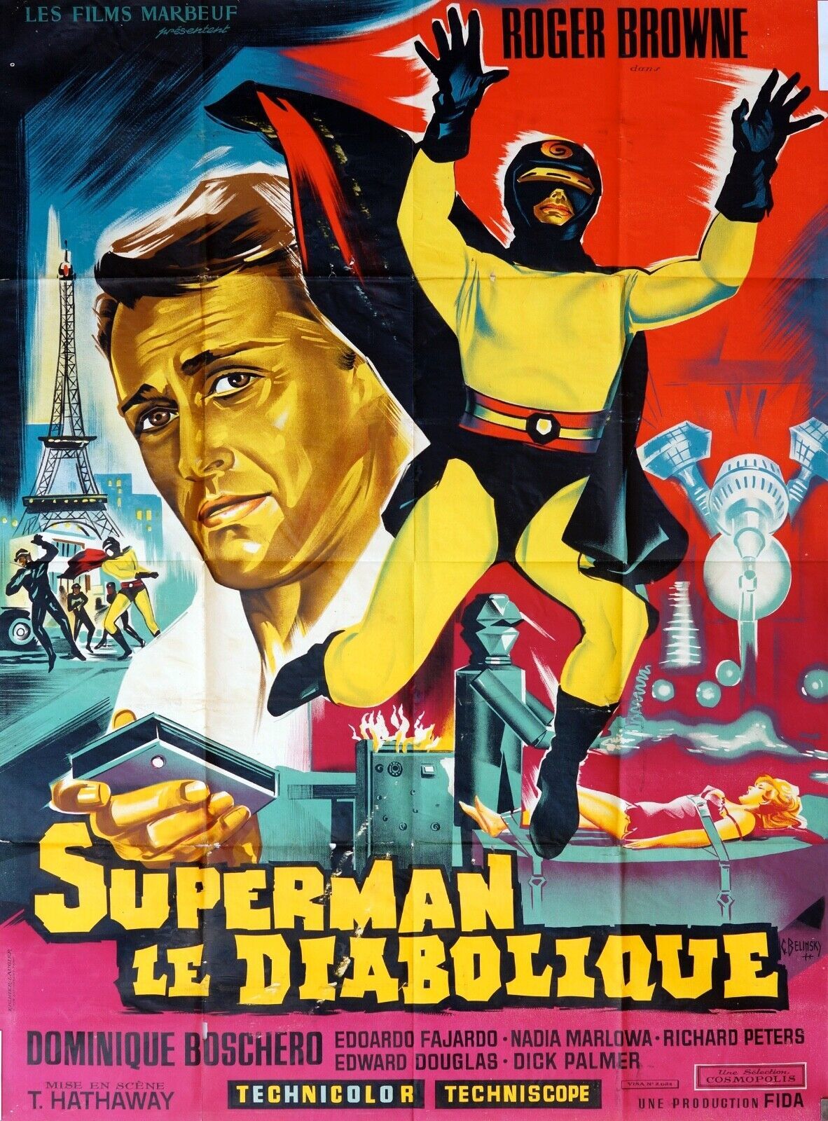 SUPERMAN LE DIABOLIQUE MOVIE POSTER ORIGINAL 120x160 ROGER BROWNE