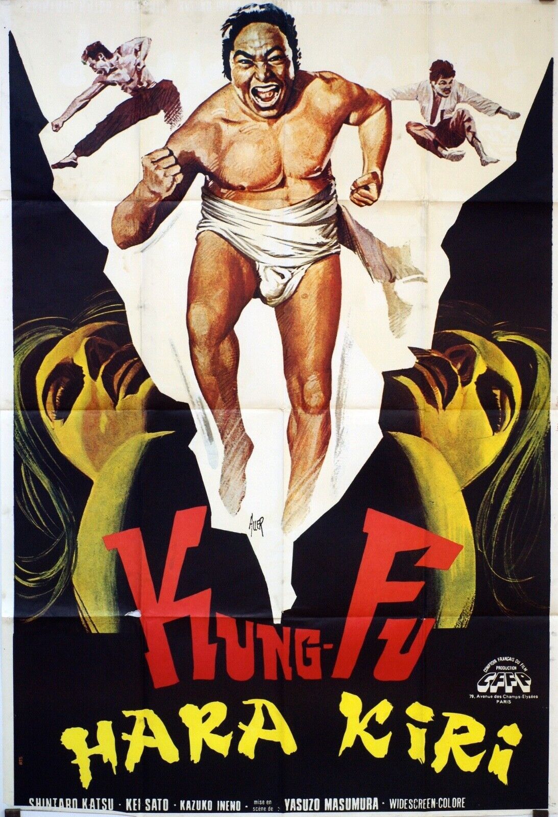 KUNG FU HARA KIRI, 1973, Yasuzo MASUMURA ORIGINAL MOVIE POSTER 120X160 J