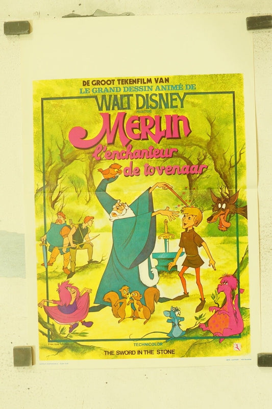 MERLIN, L’ENCHANTEUR (BELGIAN POSTER)ORIGINAL 37x51 CLAUDE PIEPLU- JEAN MARTIN
