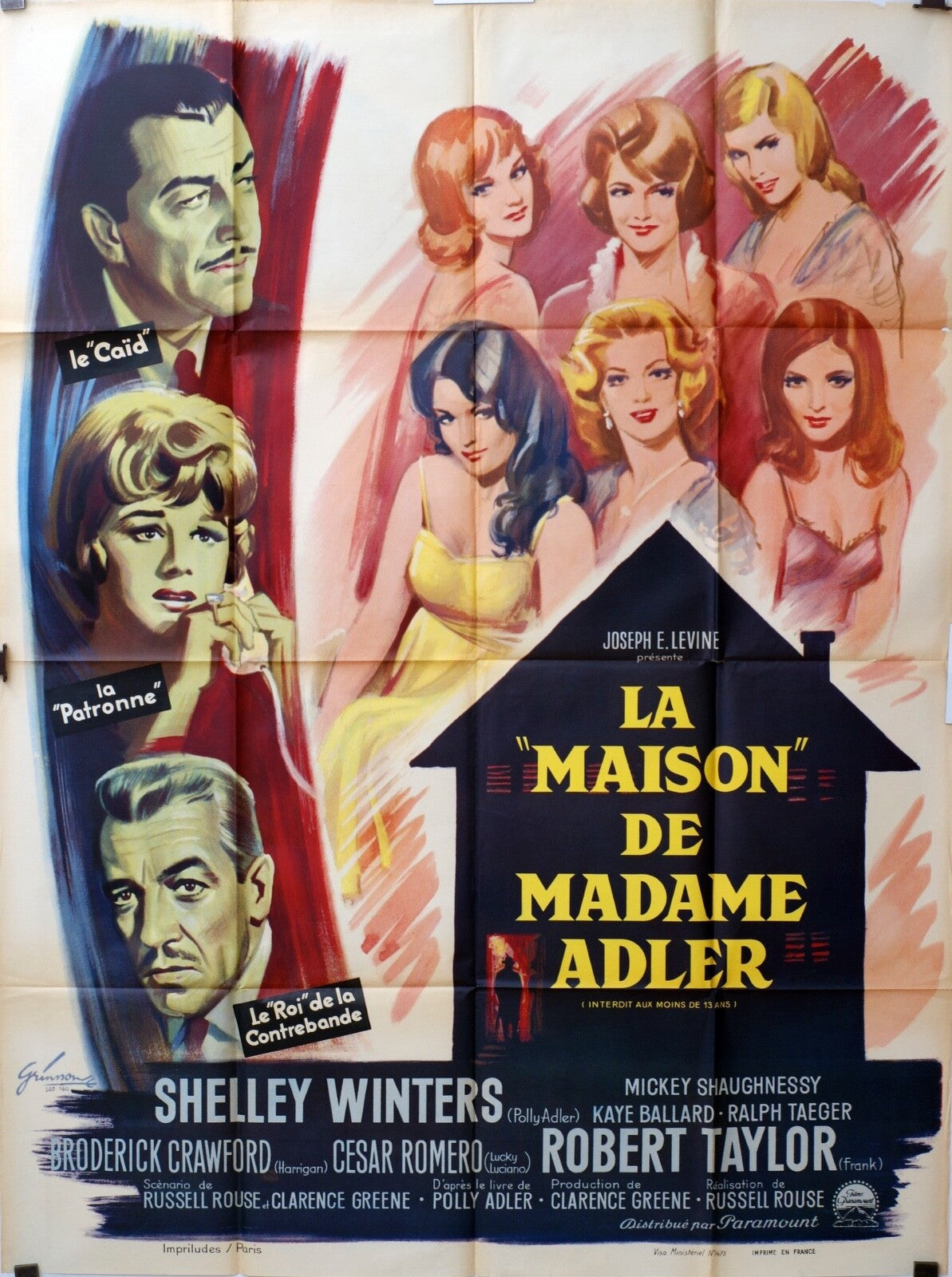 LA MAISON DE MADAME ADLER MOVIE POSTER ORIGINAL 120x160 SHELLEY WINTERS