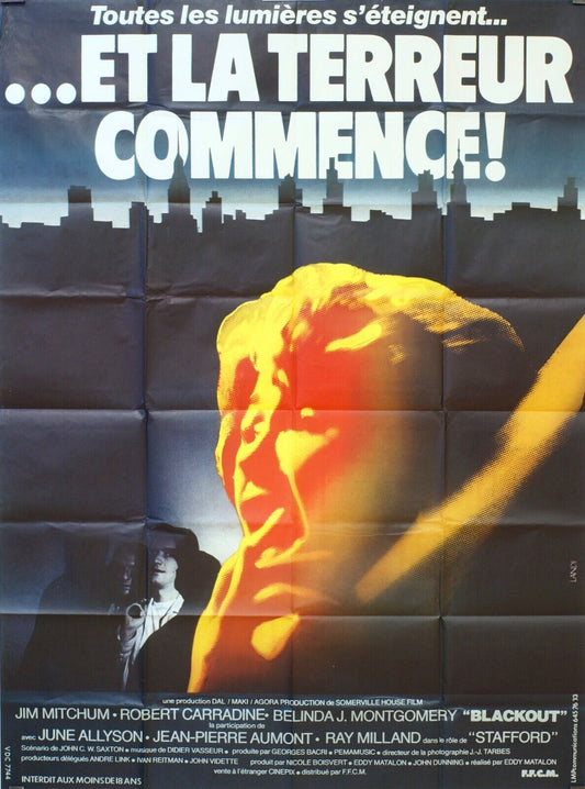 ET LA TERREUR COMMENCE ! POSTER ORIGINAL 120x160  JIM MITCHUM