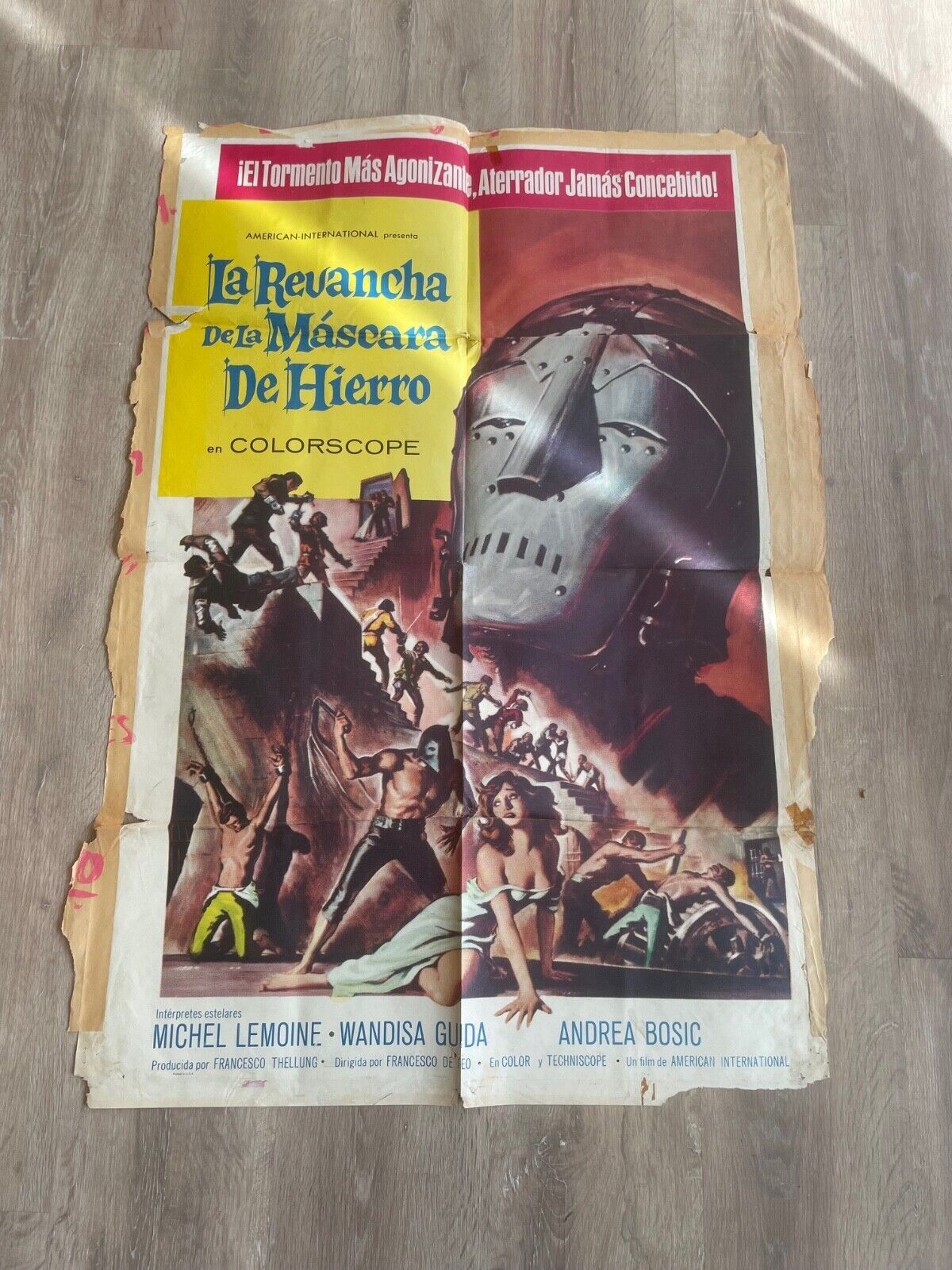 LA REVANCHA DE LA MASCARA DE HIERRO 70x100 ORIGINAL MOVIE POSTER MICHEL LEMOINE