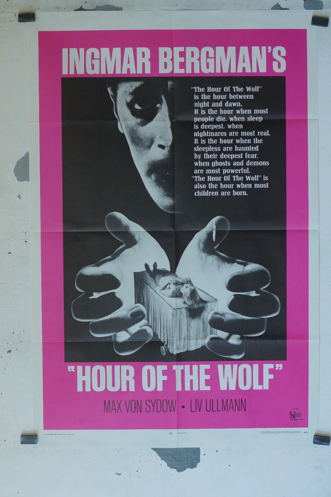 HOUR OF THE WOLF MOVIE POSTER ORIGINAL VINTAGE (70X100) INGRID BERGMAN