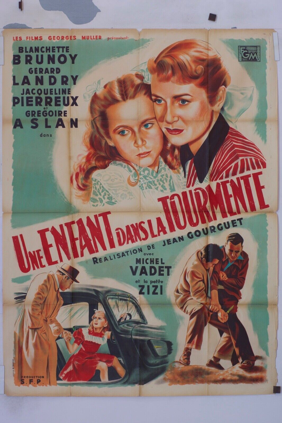 UN ENFANT DANS LA TOURMENTE MOVIE POSTER ORIGINAL 120x160 BLANCHETTE BRUNOY