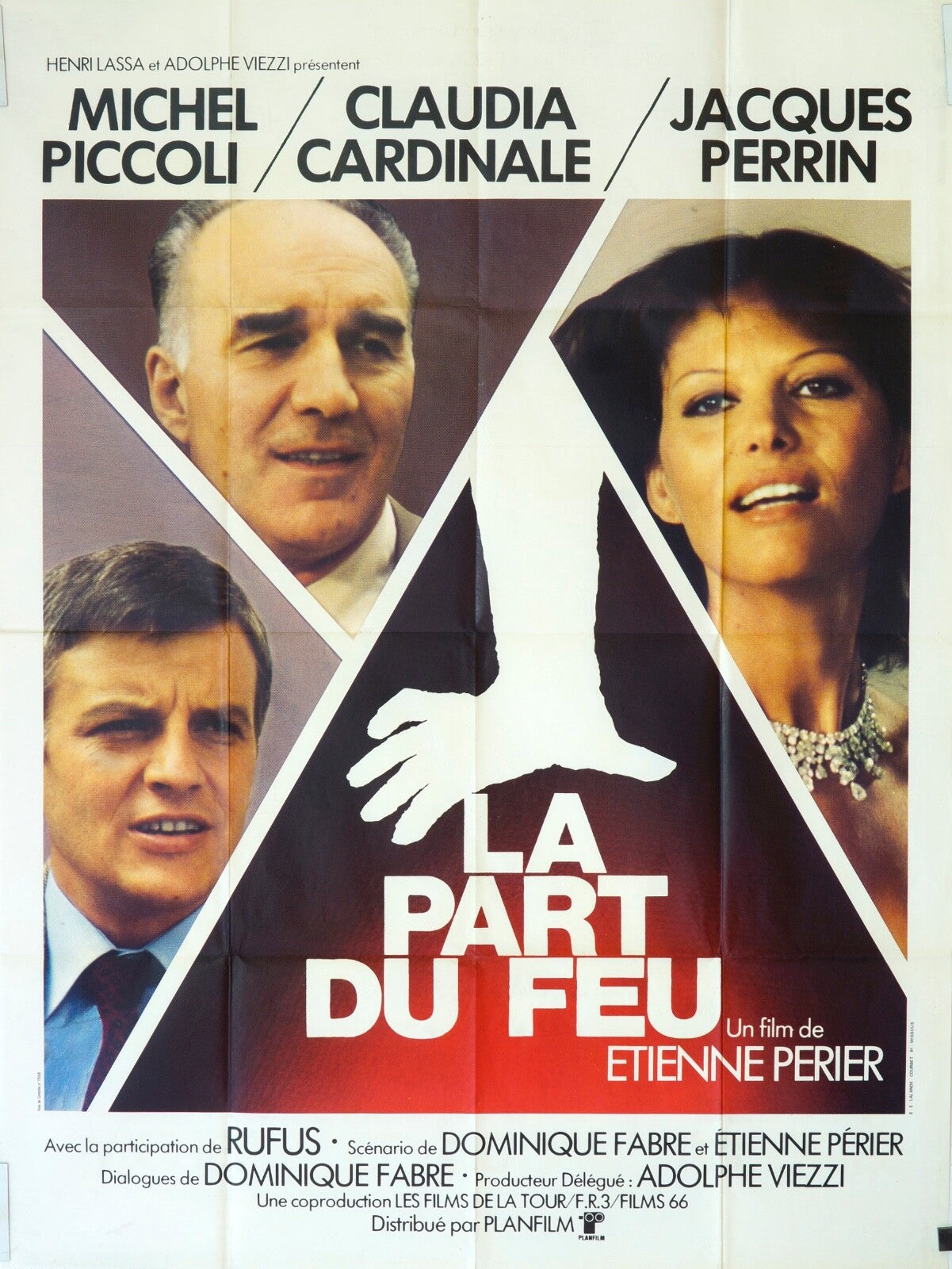 LA PART DU FEU MOVIE POSTER ORIGINAL 120x160 MICHEL PICCOLI