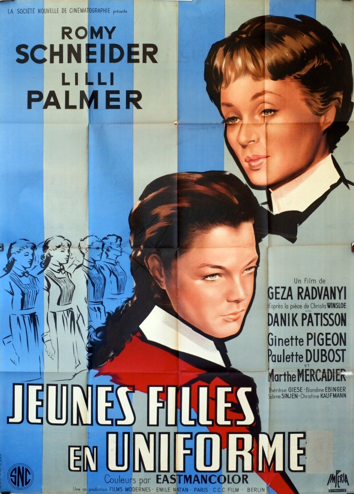 JEUNES FILLES EN UNIFORME MOVIE POSTER ORIGINAL 120x160 ROMY SCHNEIDER