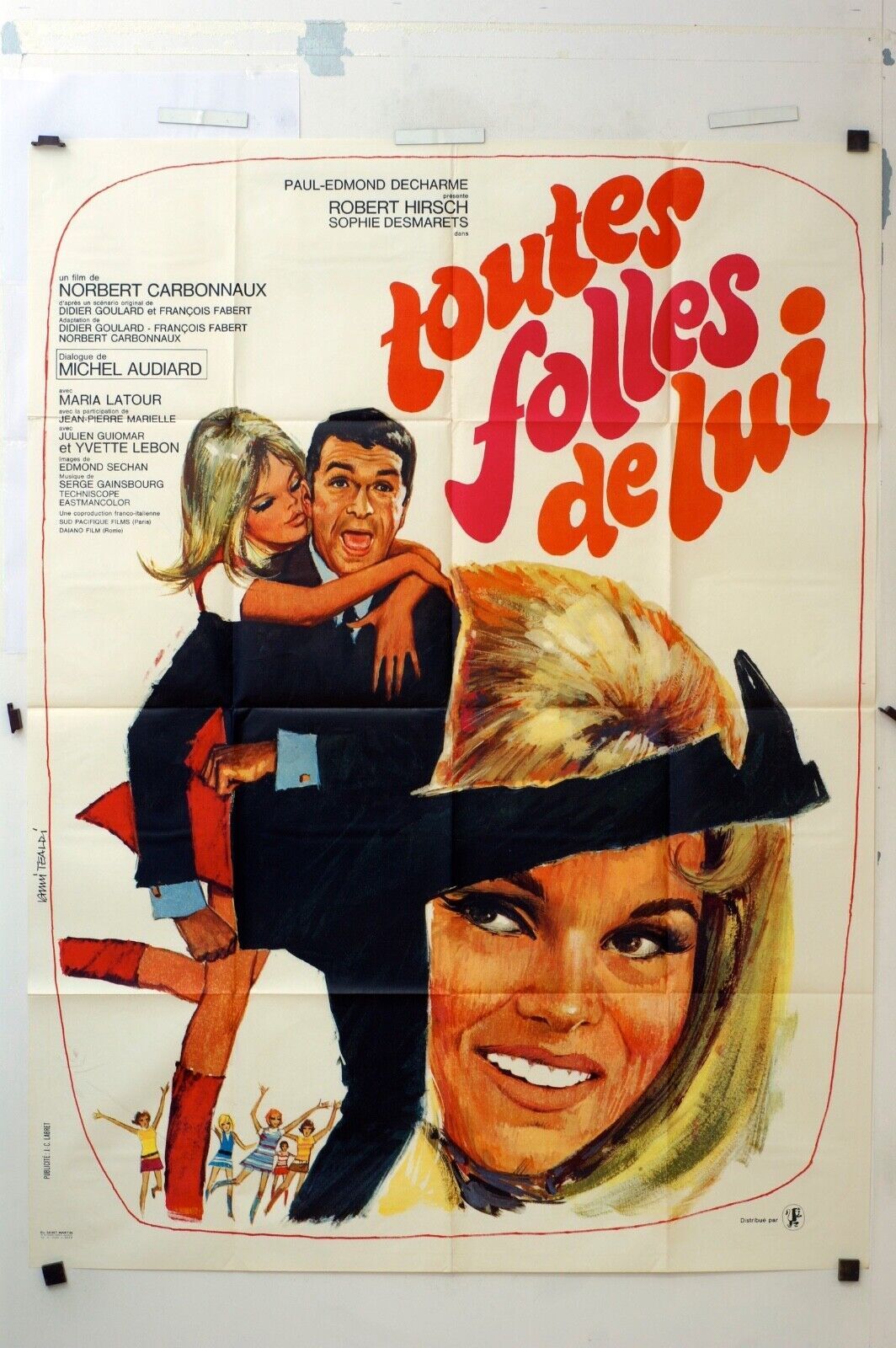 TOUTES FOLLES DE LUI POSTER ORIGINAL 120x160 PAUL-EDMOND DECHARME