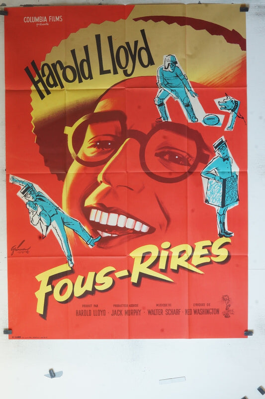  FOUS-RIRES MOVIE POSTER ORIGINAL 120x160 Harold Lloyd 