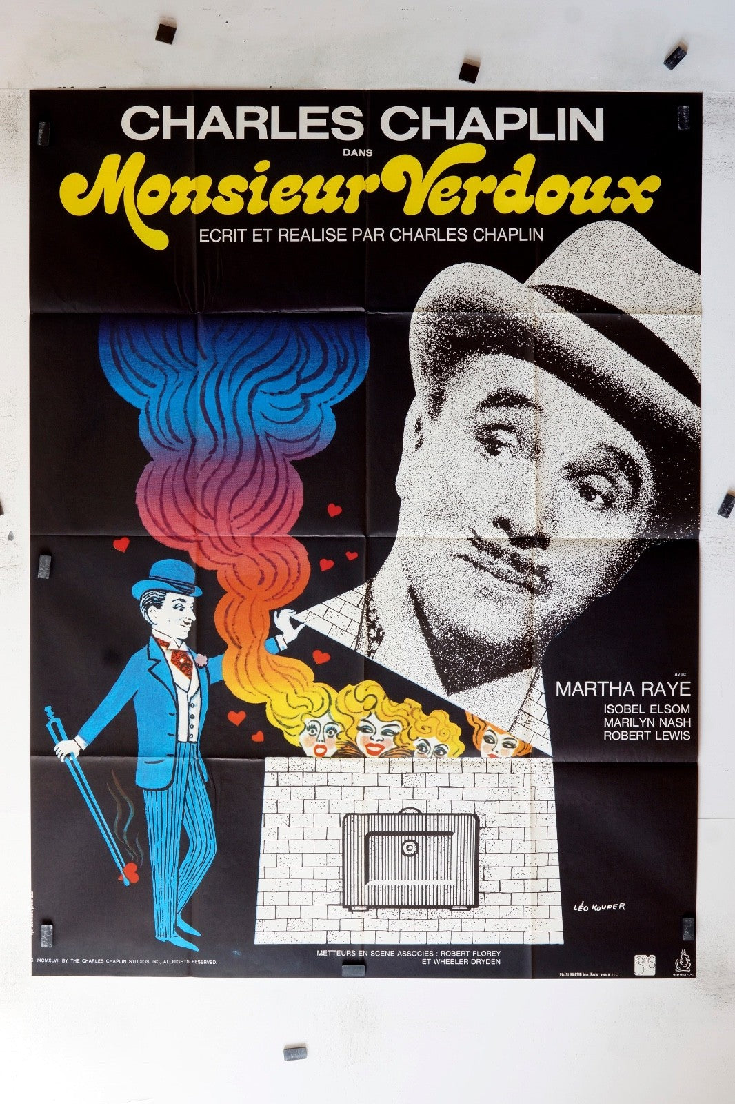 MONSIEUR VERDOUX CHARLES CHAPLIN POSTER ORIGINAL 120x160