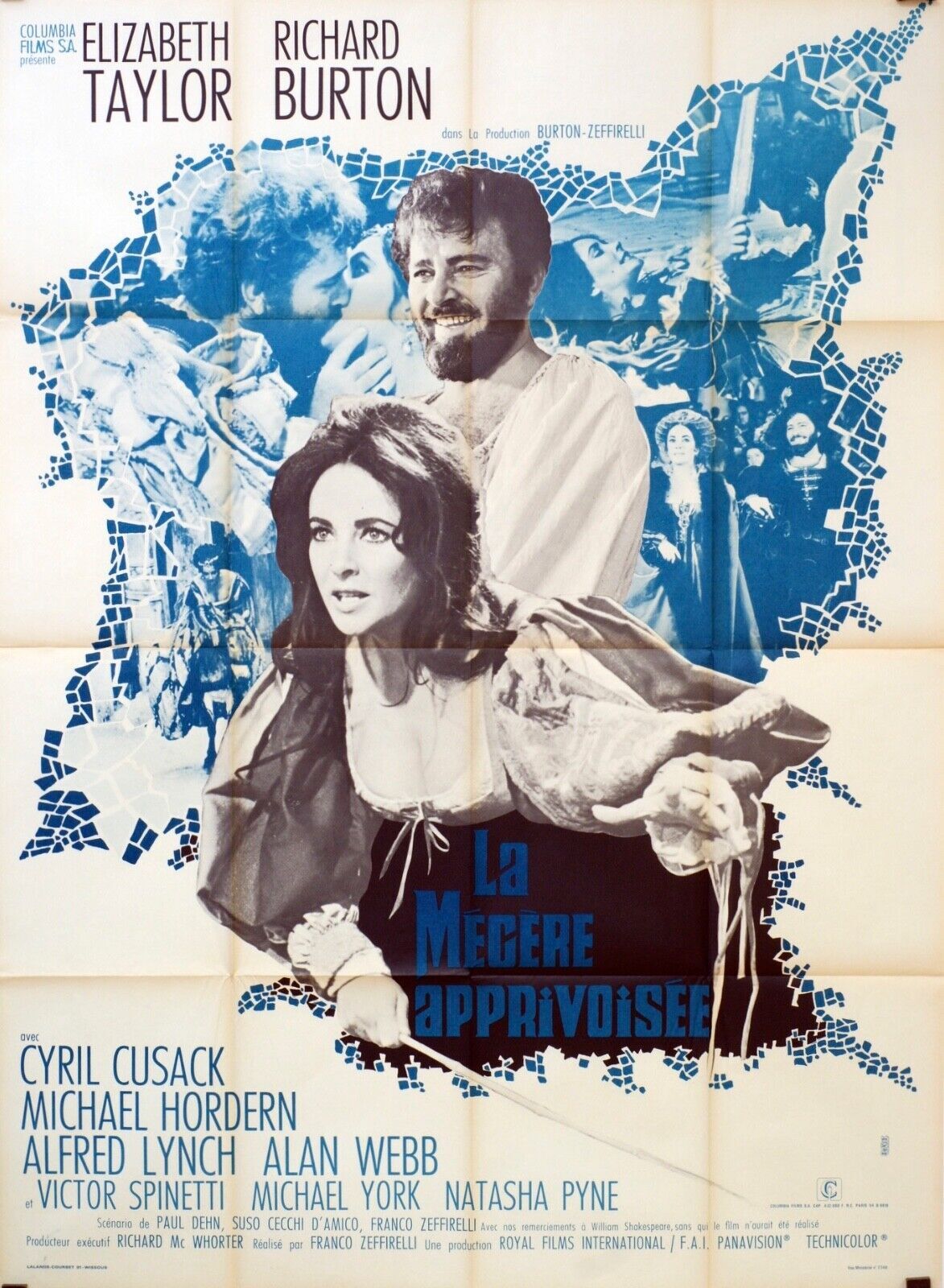 LA MEGÈVE APPRIVOISÉE MOVIE POSTER ORIGINAL 120x160 ELIZABETH TAYLOR
