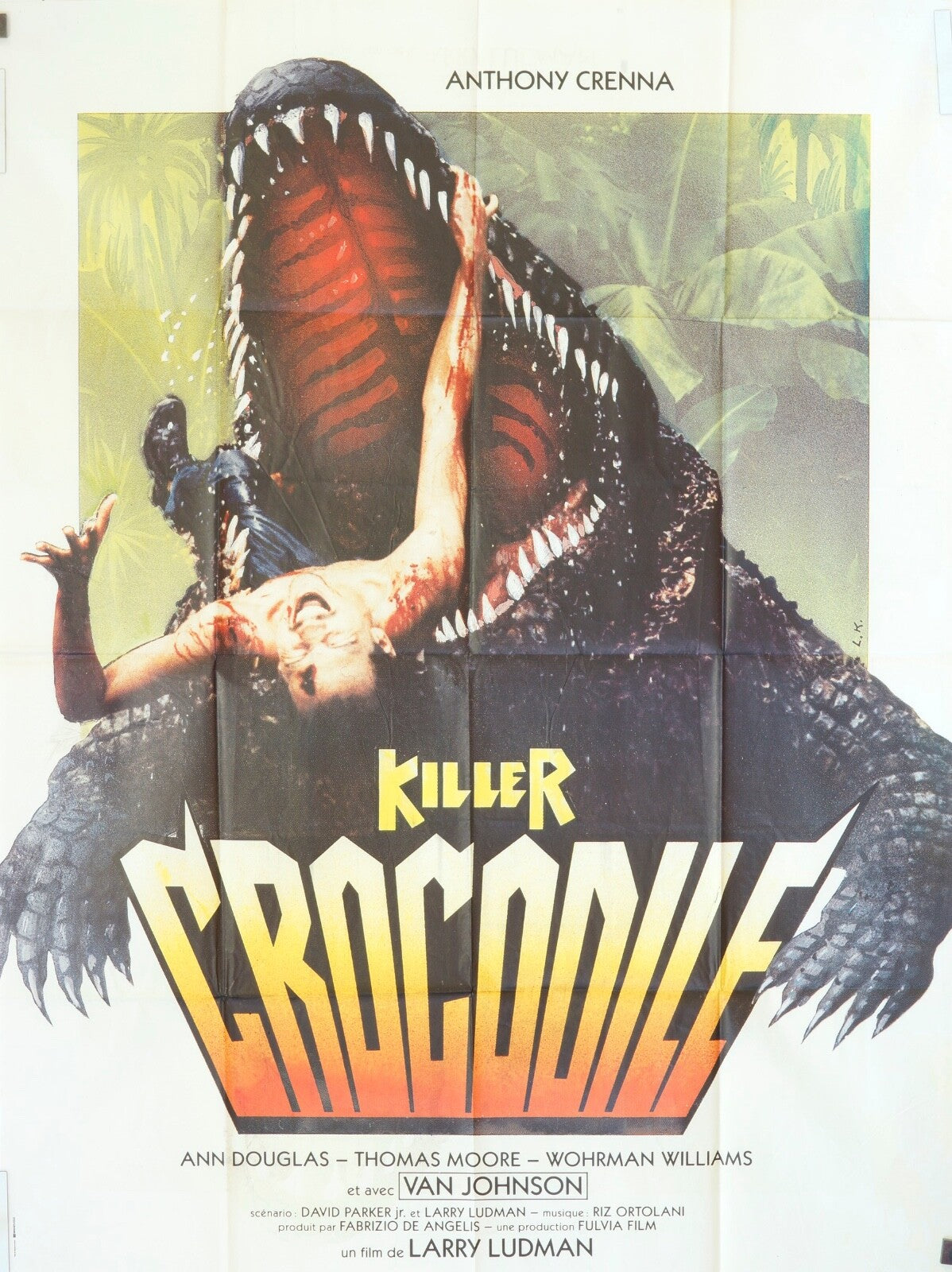 KILLER CROCODILE ORIGINAL MOVIE POSTER 120X160 ANN DOUGLAS