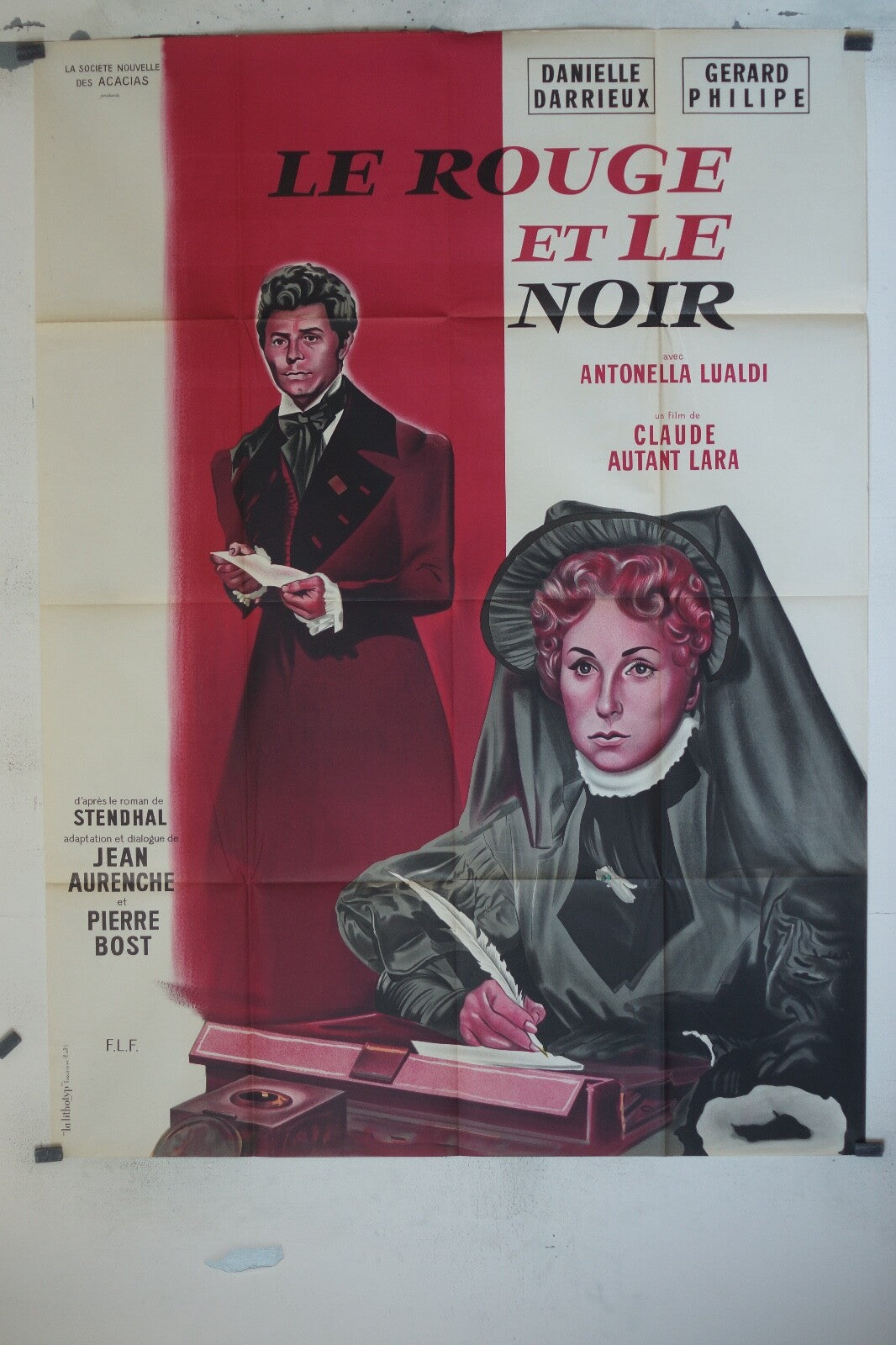 LE ROUGE ET LE NOIR POSTER ORIGINAL120x160 DANNIELLE DARRIEUX – GERARD PHILIPE