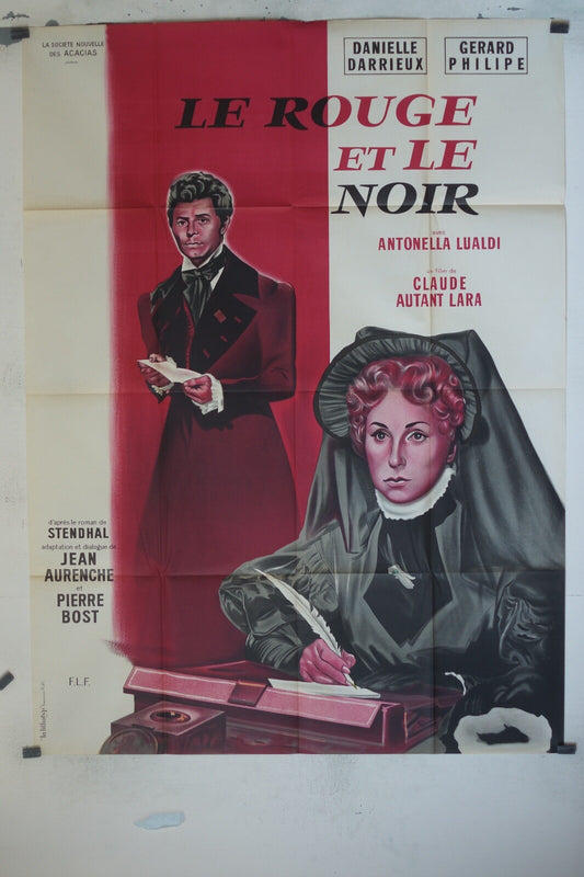 LE ROUGE ET LE NOIR POSTER ORIGINAL120x160 DANNIELLE DARRIEUX – GERARD PHILIPE