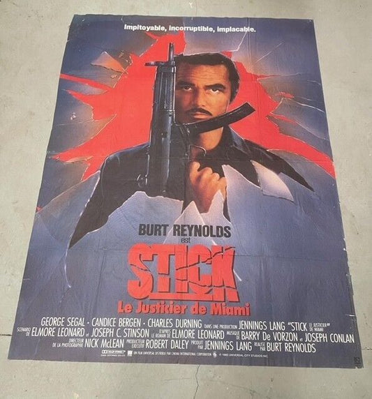 STICK, LE JUSTICIER DE MIAMI, MOVIE POSTER ORIGINAL 120x160, BURT REYNOLDS