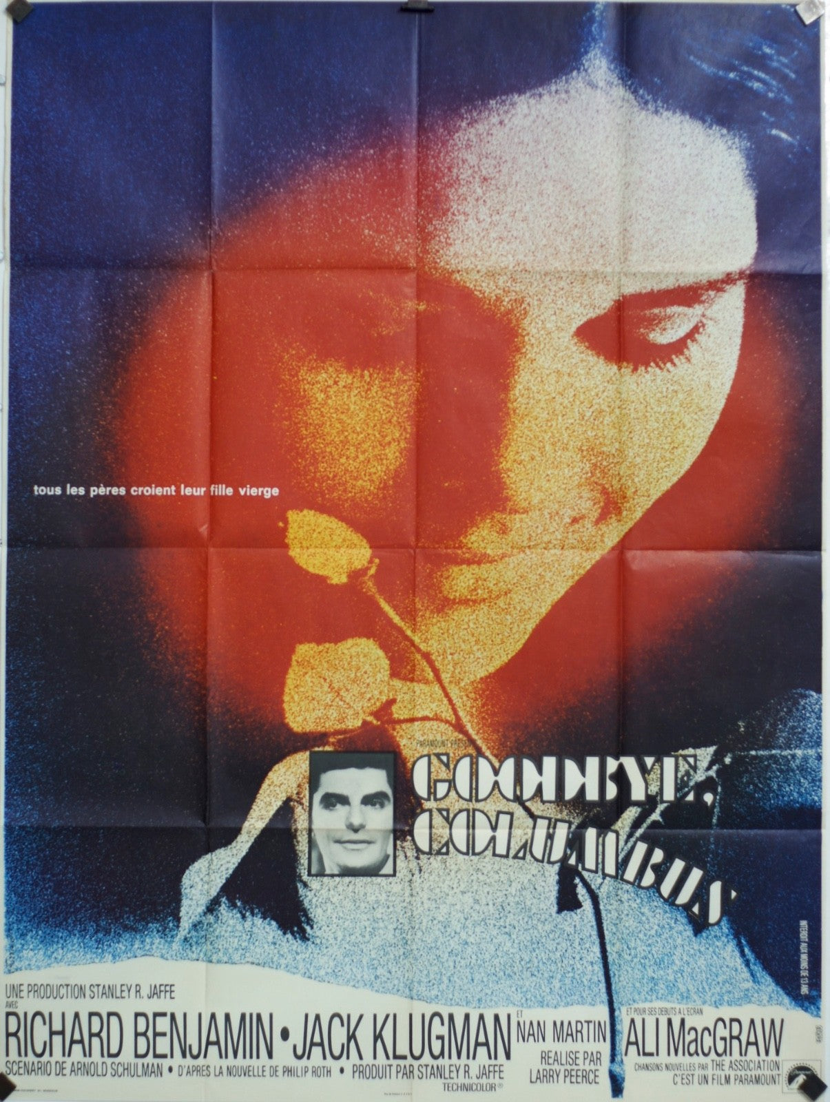 GOODBYE COLUMBUS RICHARD BENJAMIN movie poster ORIGINAL 120x160