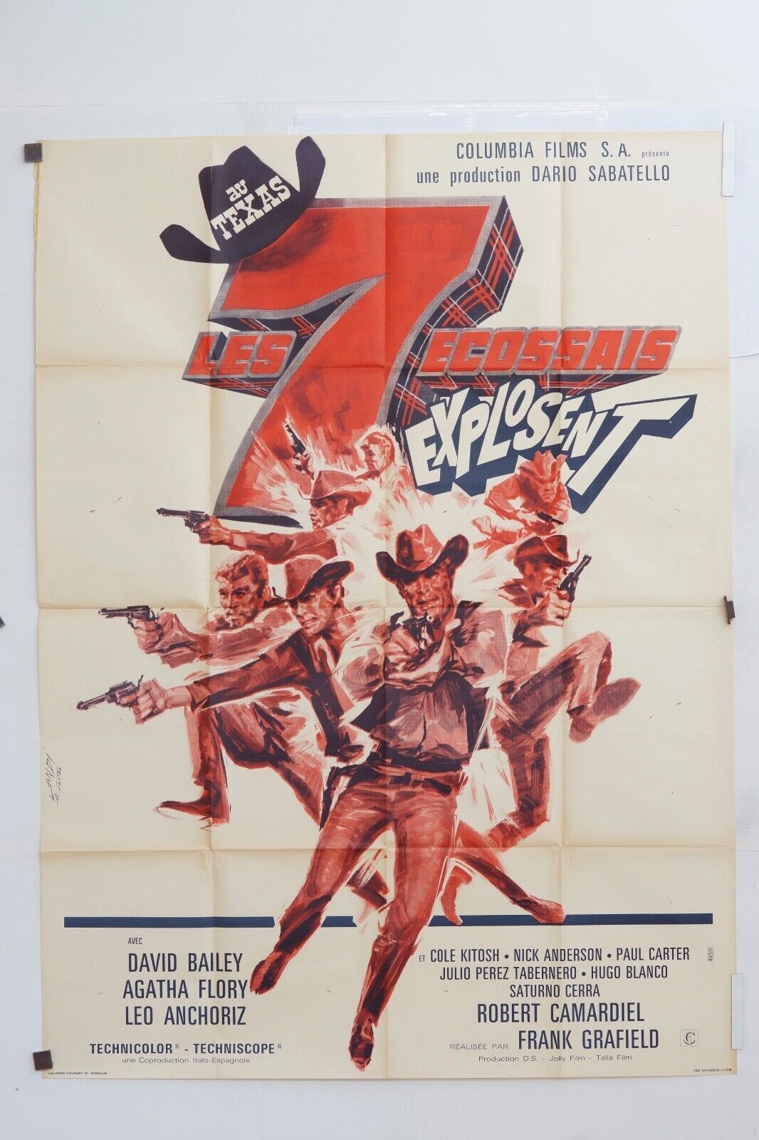LES 7 ÉCOSSSAIS EXPLOSENT MOVIE POSTER ORIGINAL 120x160 DAVID BAILEY