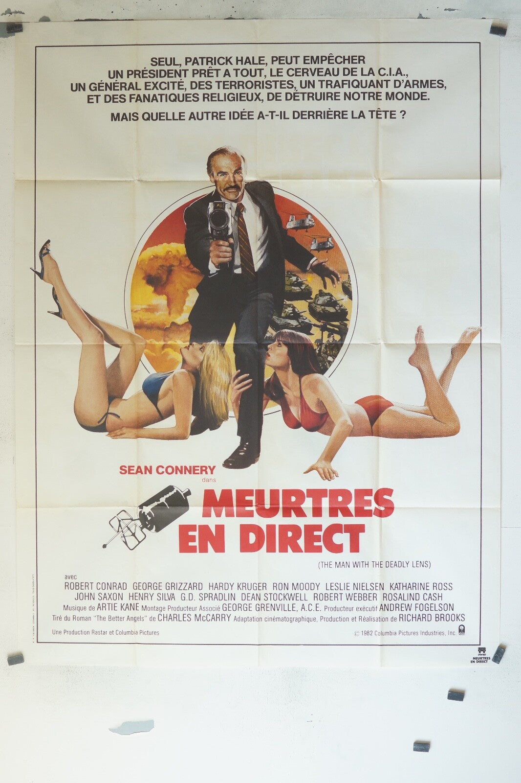 MEURTRES EN DIRECT MOVIE POSTER ORIGINAL 120x160 ROBERT CONRAD, GEORGES GRIZZARD