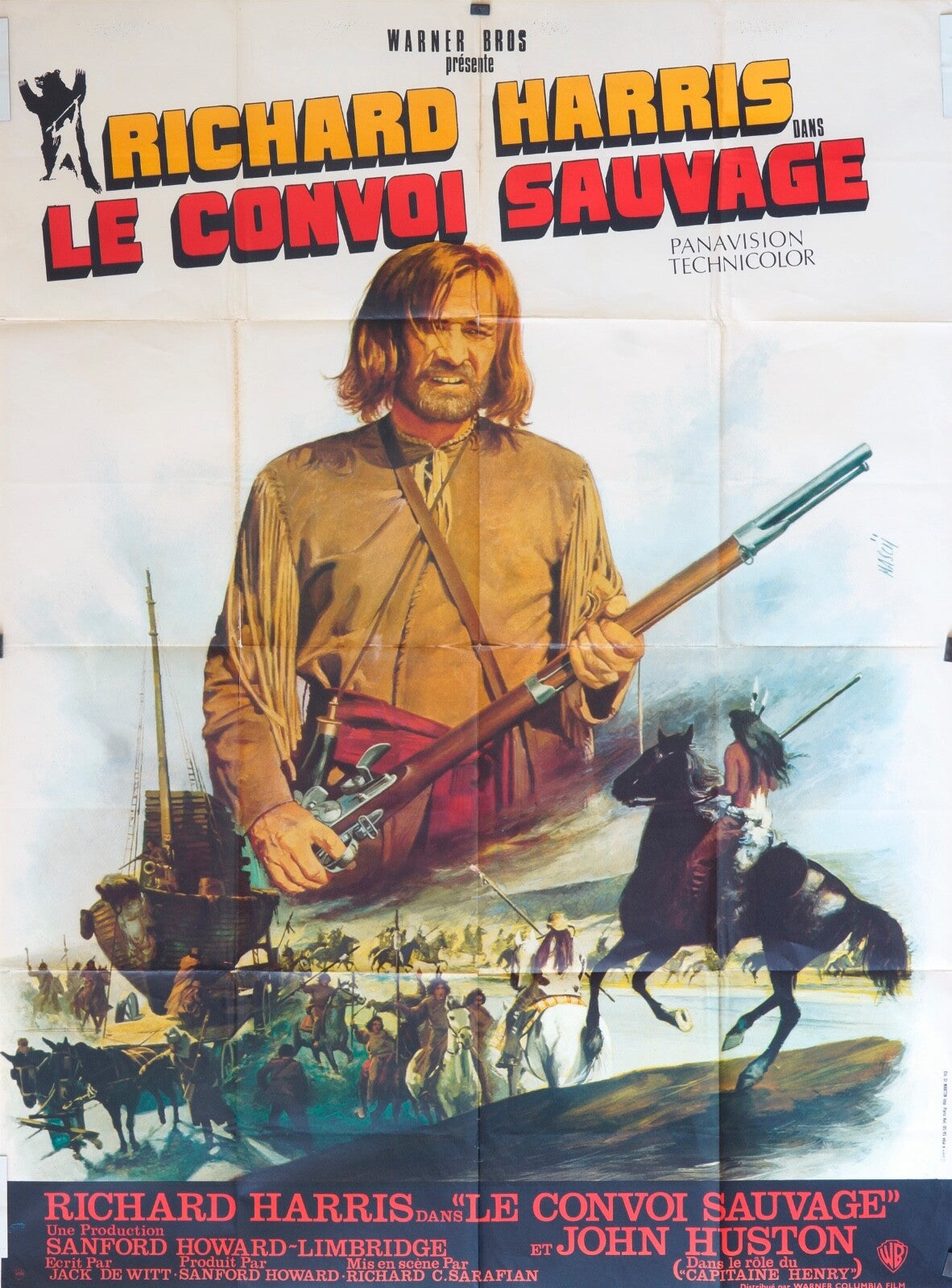 LE CONVOI SAUVAGE MOVIE POSTER ORIGINAL (120X160) RICHARD HARRIS