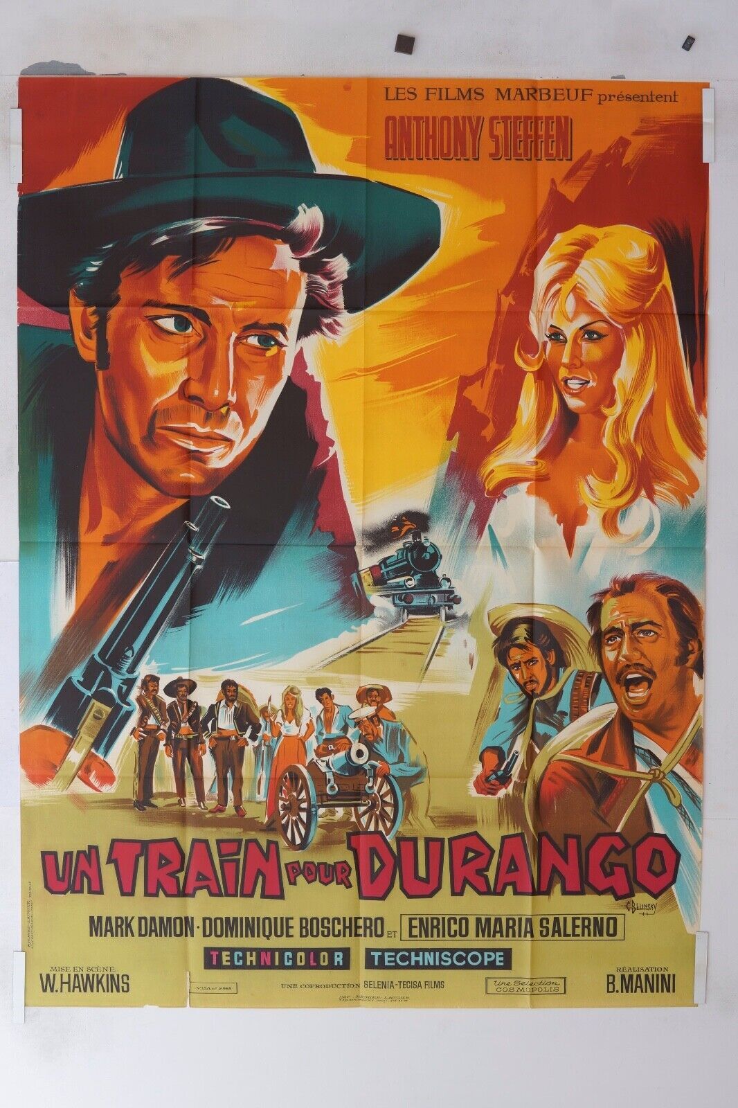 UN TRAIN POUR DURANGO ORIGINAL MOVIE POSTER 120x160 MPARK DAMON