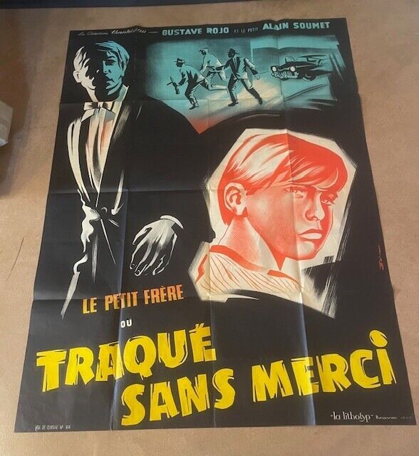 PETIT FRÈRE OU TRAQUÉ SANS MERCI 120X160 ORIGINAL MOVIE POSTER GUSTAVE ROJO