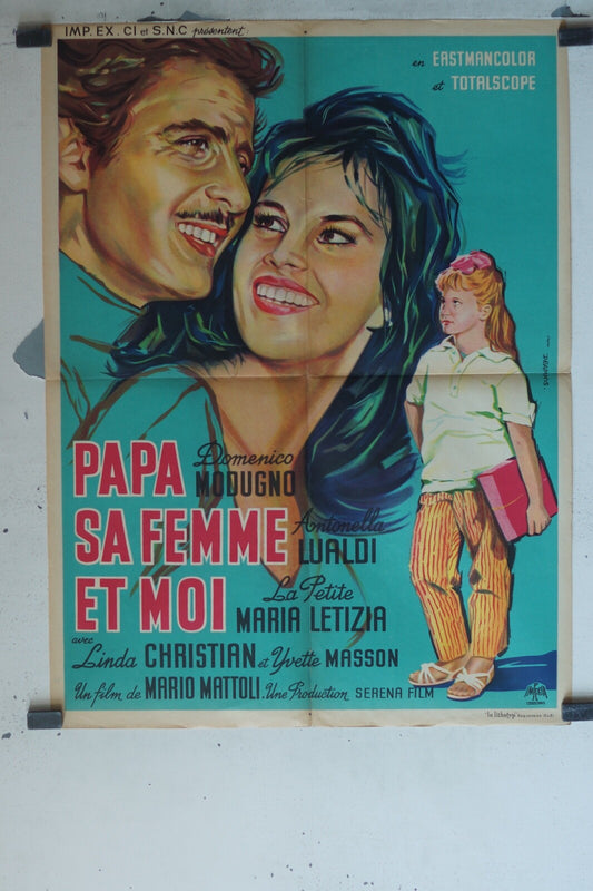 PAPA SA FEMME ET MOI MOVIE POSTER ORIGINAL (60X80) LINDA CHRISTIAN ET YVETTE MAS