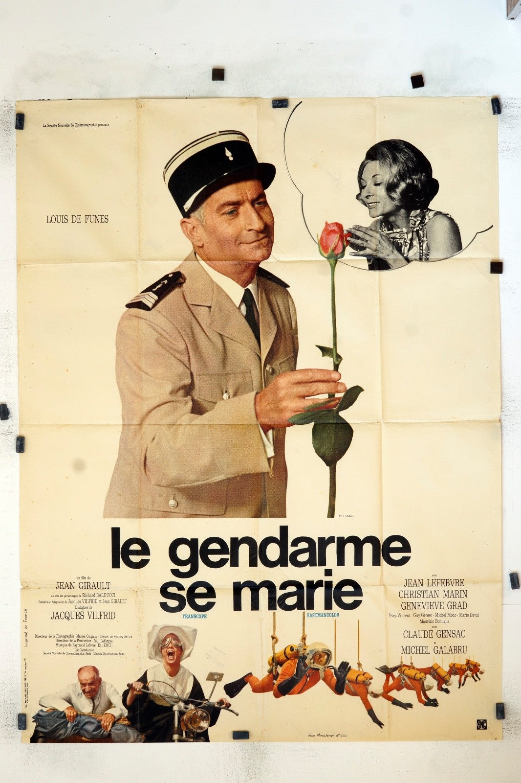 LE GENDARME SE MARIE JEAN LEFEBVRE ORIGINAL MOVIE POSTER 120x160