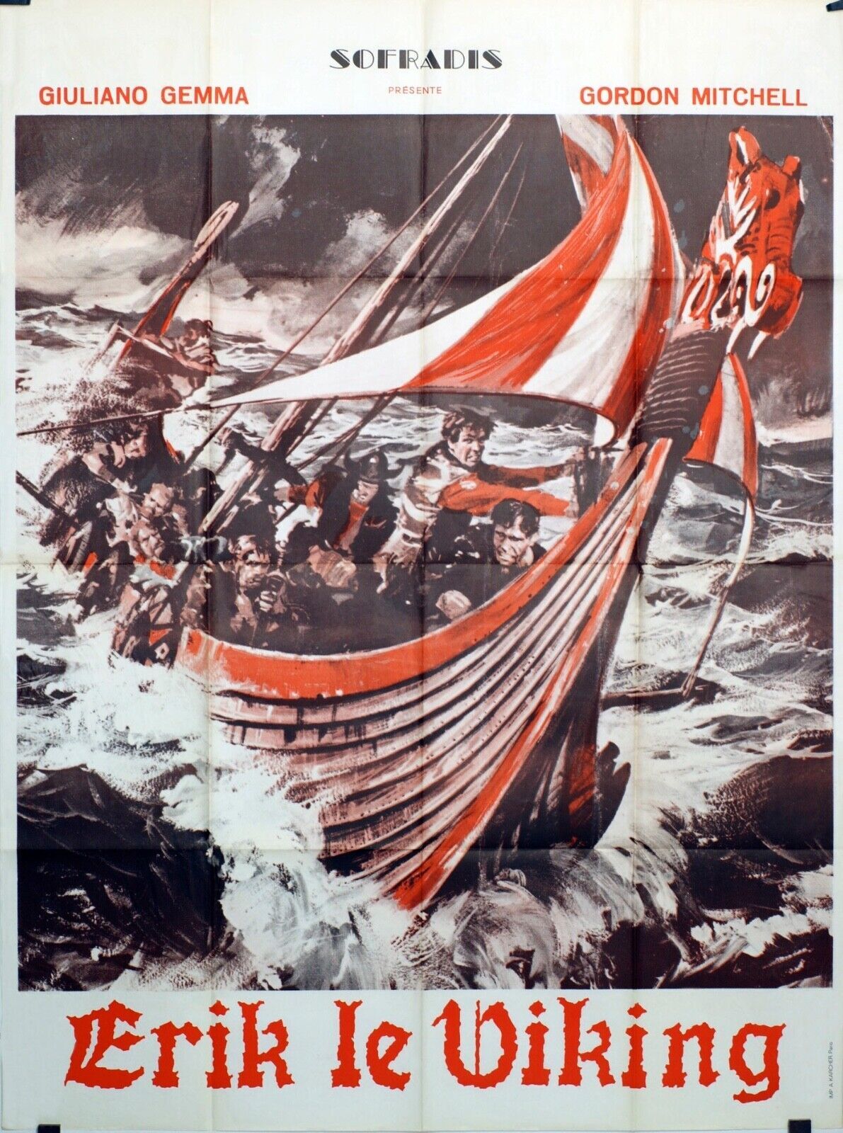 ERIK LE VIKING MOVIE POSTER ORIGINAL 120x160 GIUILANO GEMMA
