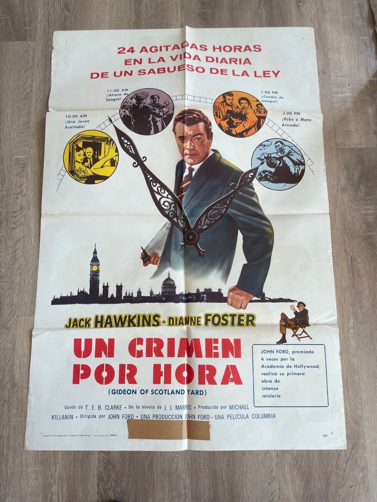 UN CRIMEN POR HORA 70X100 original JACK HAWKINS