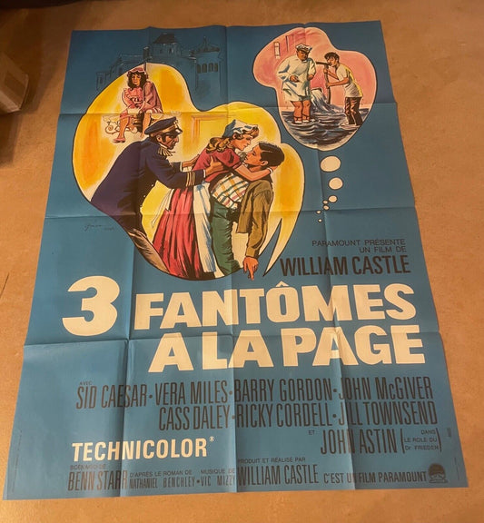 3 FANTÔMES À LA PLAGE MOVIE POSTER ORIGINAL 120x160 SID CAESAR