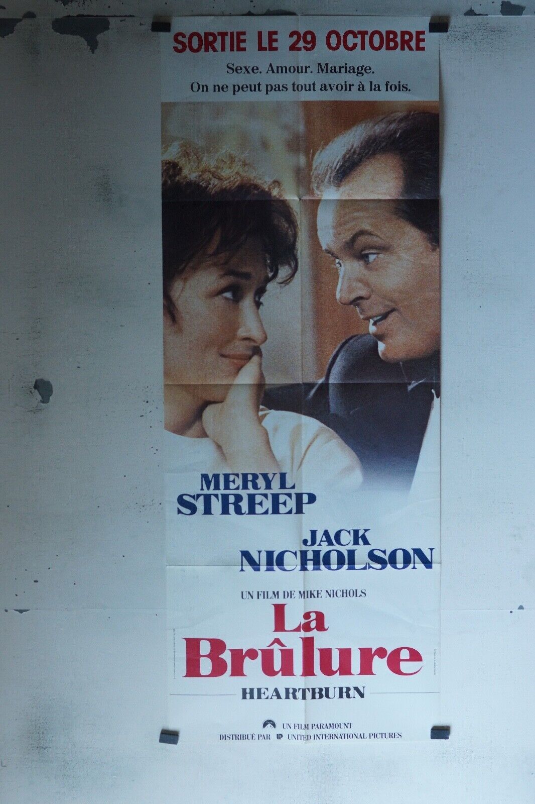 LA BRÛLURE MOVIE POSTER ORIGINAL 60x160  MERYL STREEP