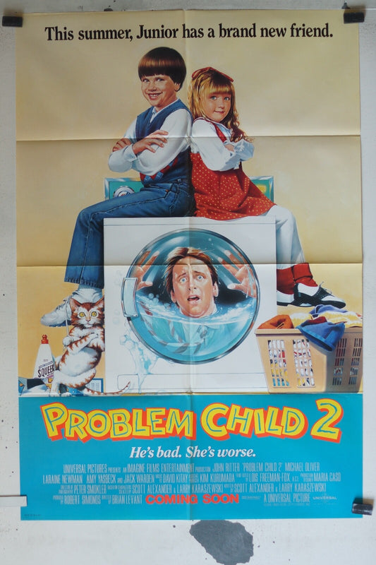 PROBLEM CHILD 2 ORIGINAL MOVIE POSTER 69x103 John Ritter , Michael Olivier 