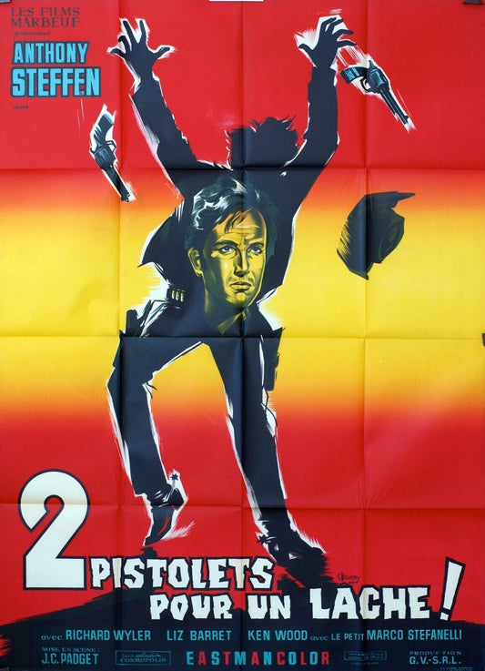 2 PISTOLETS POUR UN LÂCHE ! MOVIE POSTER ORIGINAL 120x160 ANTHONY STEFEN