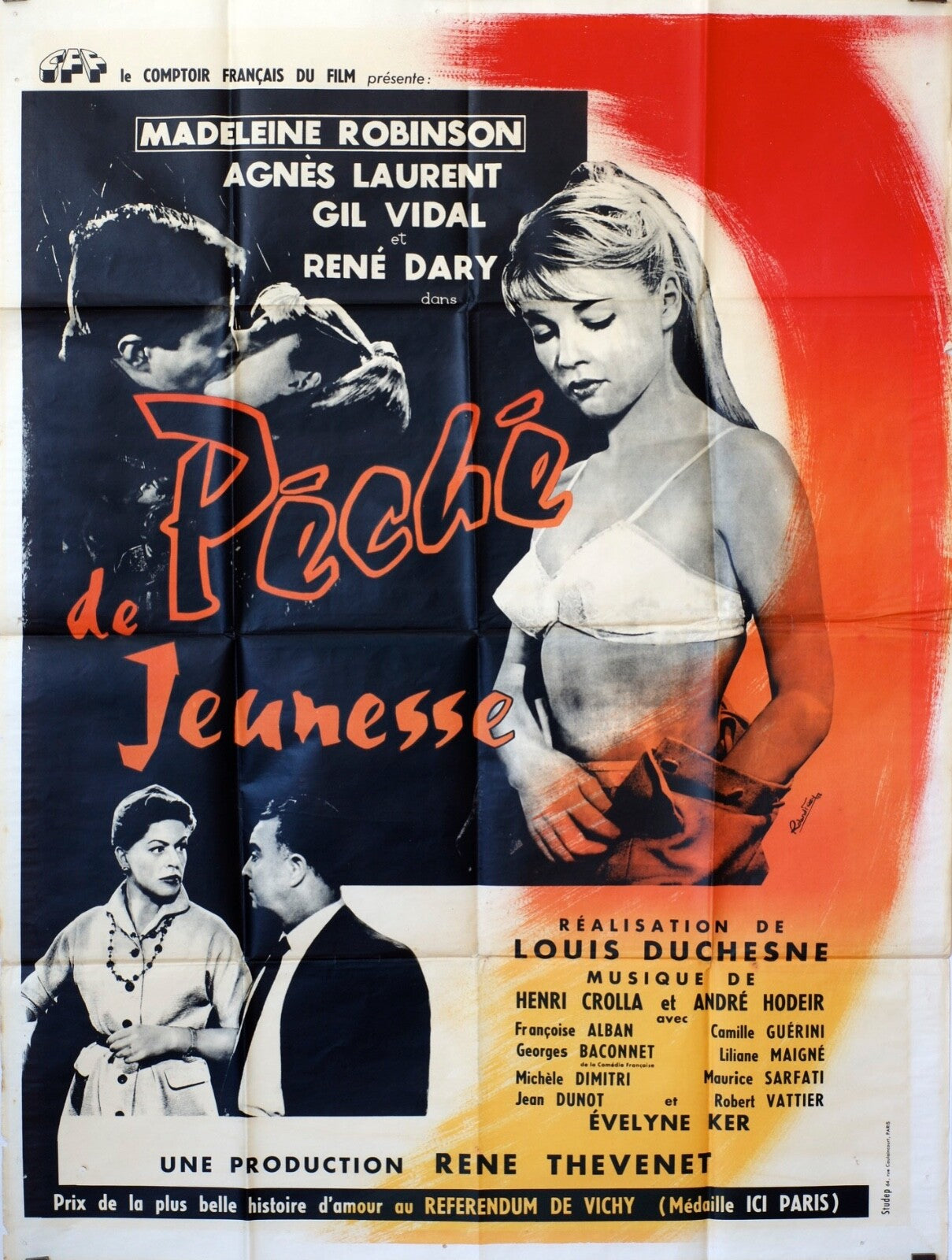 PÉCHÉ DE JEUNESSE MOVIE POSTER ORIGINAL 120x160 MADELEINE ROBINSON