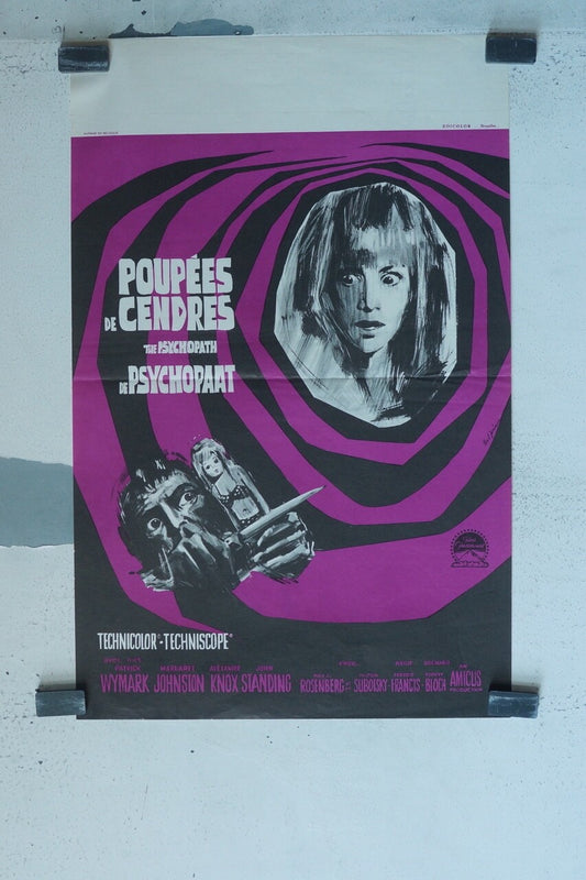 POUPÉES DE CENDRES, « THE PSYCHOPATH » MOVIE POSTER BELGIUM 35x55 PATRICK