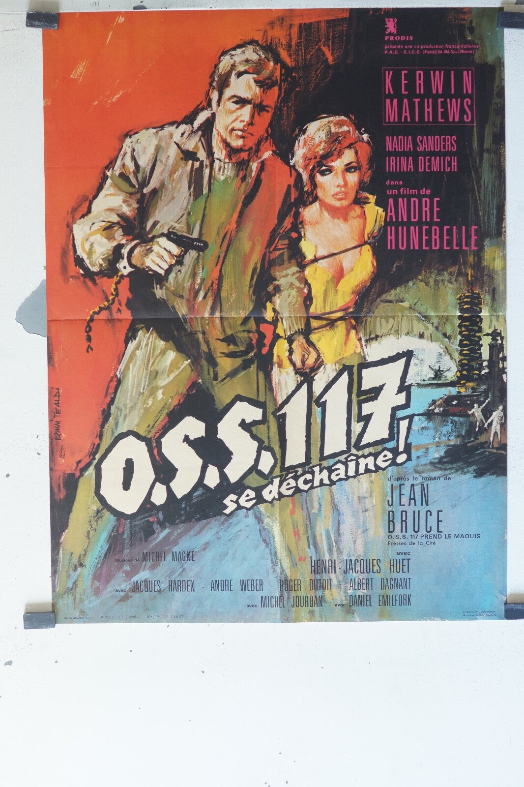 O.S.S. 117 MOVIE POSTER ORIGINAL (60X80) Kerwin Mathews , Nadia Sanders