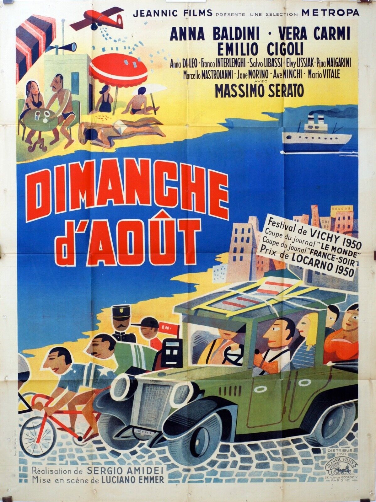 DIMANCHE D’AOÛT MOVIE POSTER ORIGINAL 120x160 ANNA BALDINI