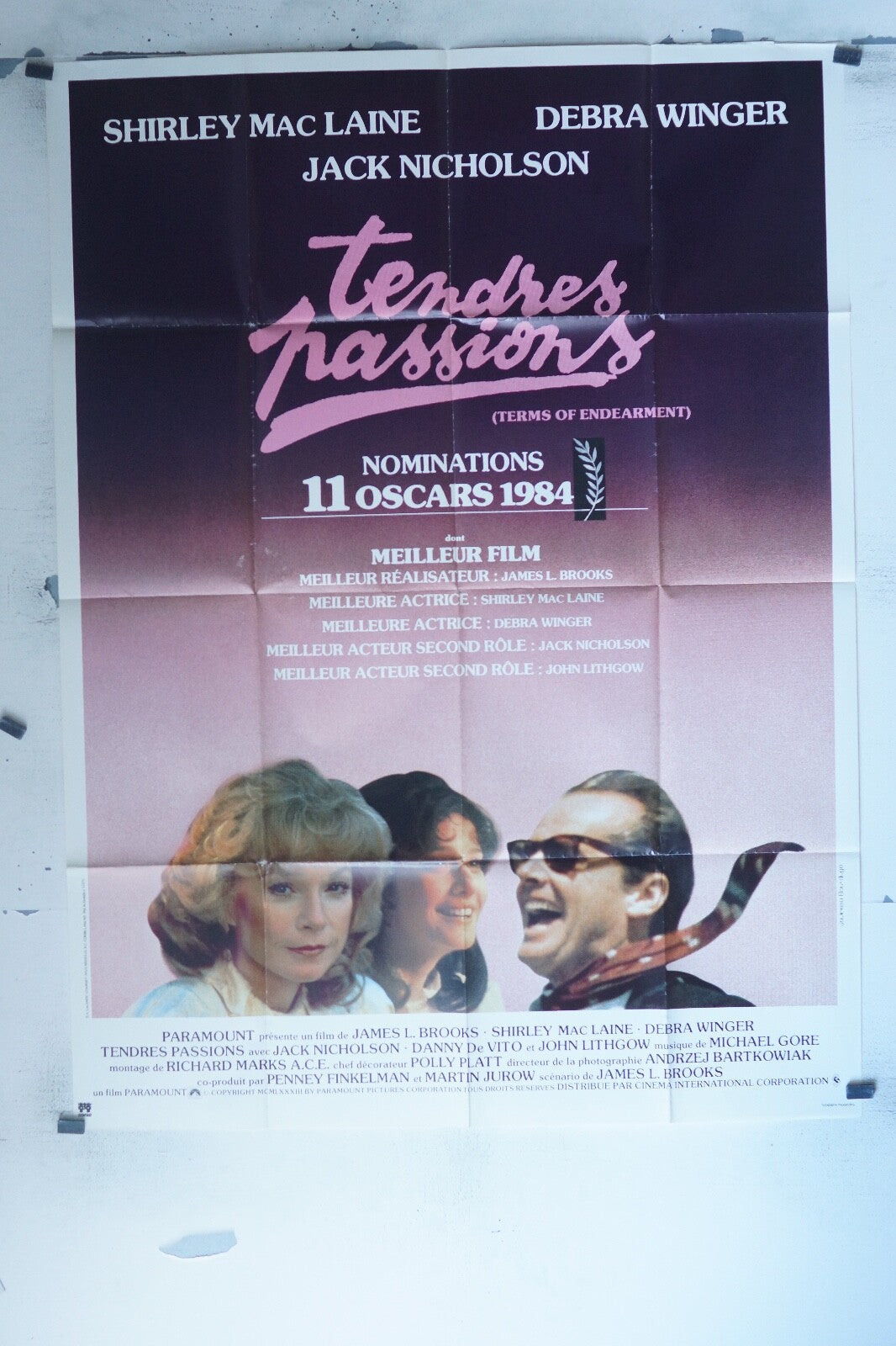 TENDRES PASSIONS MOVIE POSTER ORIGINAL 120x160 SHIRLEY MACLAINE – DEBRA WINGER