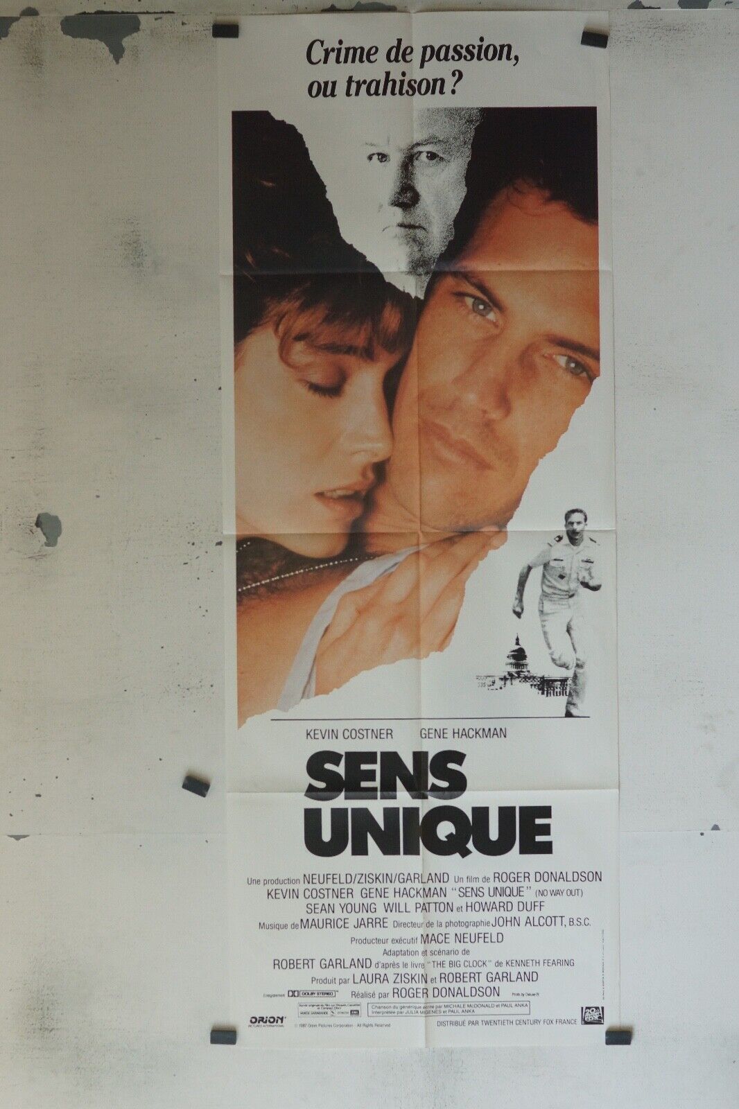 SENS UNIQUE 60x160 ORIGINAL MOVIE POSTER KEVIN COSTNER