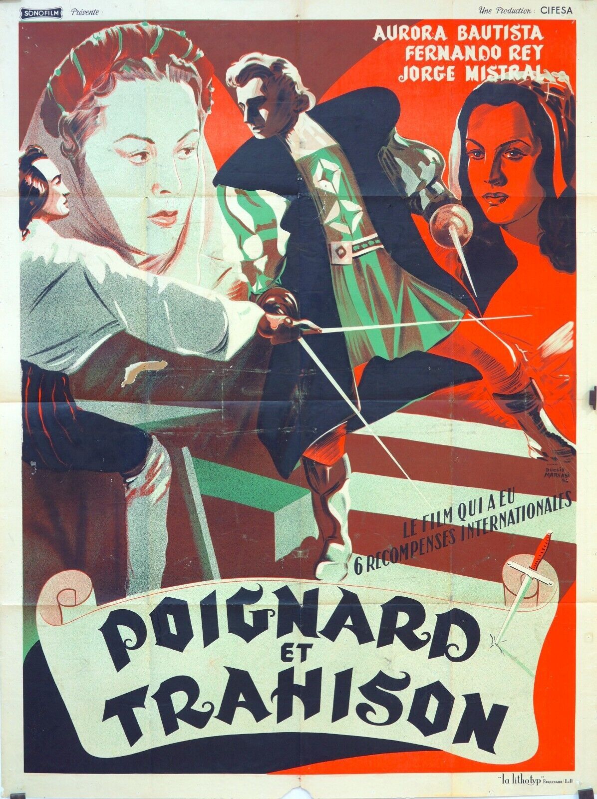 POIGNARD ET TRAHISON MOVIE POSTER ORIGINAL 120x160 AURORA BAUTISTA