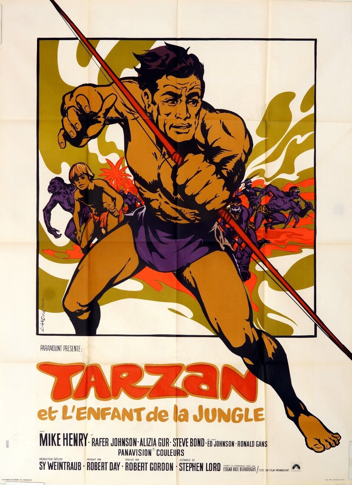 TARZAN ET L'ENFANT DE LA JUNGLE, MOVIE POSTER ORIGINAL (120x160) MIKE HENRY