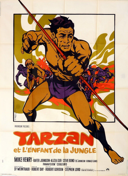 TARZAN ET L'ENFANT DE LA JUNGLE, MOVIE POSTER ORIGINAL (120x160) MIKE HENRY